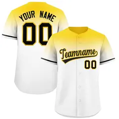White Gold Gradient Authentic Baseball Jersey