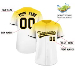 White Gold Gradient Authentic Baseball Jersey 2