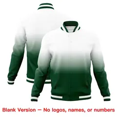 White Gold Gradient Full-Snap Varsity Letterman Jacket 7