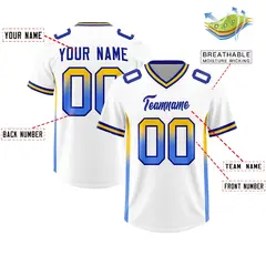 White Gold Gradient Sides Fashion Football Jersey 2