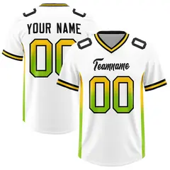 White Gold Gradient Sides Fashion Football Jersey 1