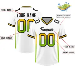 White Gold Gradient Sides Fashion Football Jersey 2
