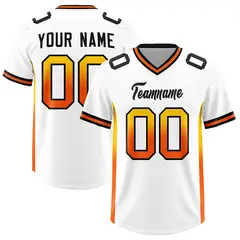 White Gold Gradient Sides Fashion Football Jersey 1