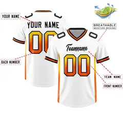 White Gold Gradient Sides Fashion Football Jersey 2