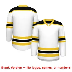White Gold Ice Cream Helmet Pattern Hockey Jersey 7
