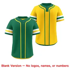 White Gold Kelly Green Reversible Two-Button Baseball Jersey 9