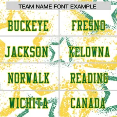 White Gold-Kelly Green Star Graffiti Football Jersey 3