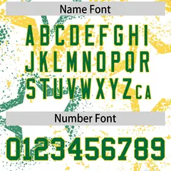 White Gold-Kelly Green Star Graffiti Football Jersey 4