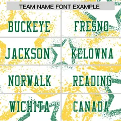 White Gold-Kelly Green Star Pattern Football Jersey 3