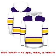 White Gold Lace-Up Neck Raglan Hockey Hoodie Jersey 7