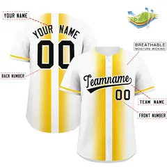 White Gold Lapel Gradient Fashion Baseball Jersey 2