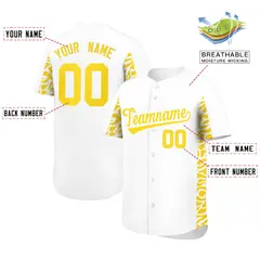 White Gold Leopard Graffiti Side Design Baseball Jersey 2