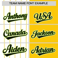 White Gold Neon Green Pinstripe Raglan Baseball Jersey 3