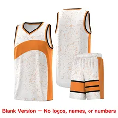 White Gold Orange Dot Graffiti Irregular Pattern Basketball Jersey 7