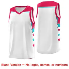 White Gold Orange Star Color Block Two Tone Side Basketball Jersey 6