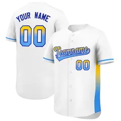 White Gold-Powder Blue Gradient Side Baseball Jersey 1