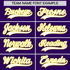 White Gold Purple Reversible Two-Button Baseball Jersey 7