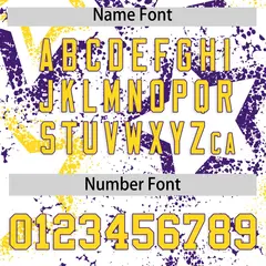 White Gold Purple Star Ink Graffiti Pattern Baseball Jersey 4