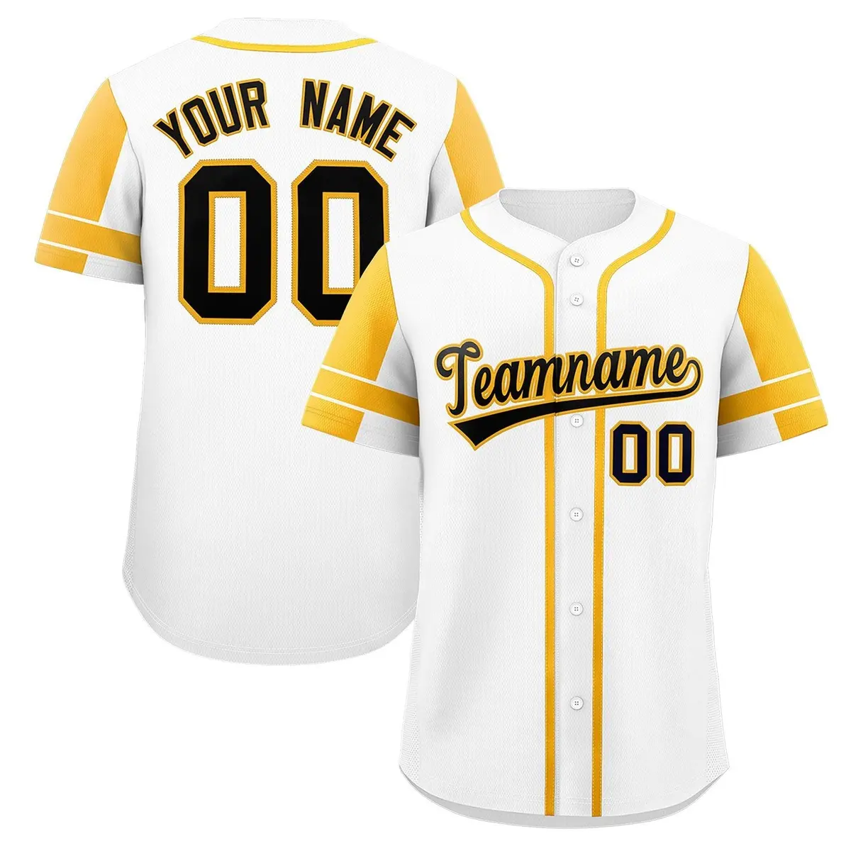 White Gold Raglan Sleeve Authentic Baseball Jersey