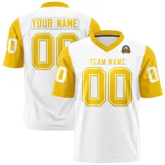 White Gold Raglan Sleeves Authentic Football Jersey 1