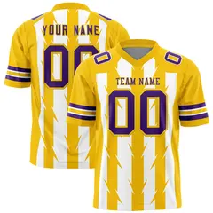 White Gold Razr Stripe Graffiti Flag Football Jersey 1