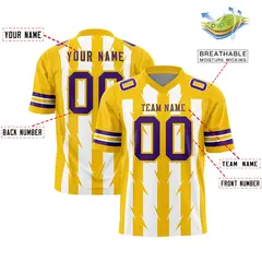 White Gold Razr Stripe Graffiti Flag Football Jersey 2