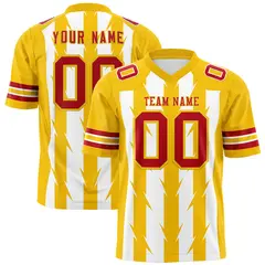 White Gold Razr Stripe Graffiti Flag Football Jersey 1
