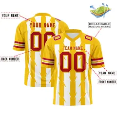 White Gold Razr Stripe Graffiti Flag Football Jersey 2