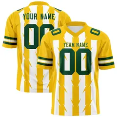 White Gold Razr Stripe Graffiti Flag Football Jersey 1