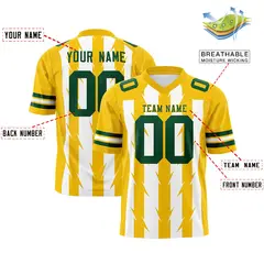 White Gold Razr Stripe Graffiti Flag Football Jersey 2
