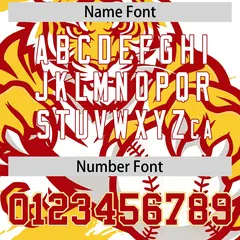 White Gold Red Full-Snap Tiger Graffiti Baseball Jersey 7