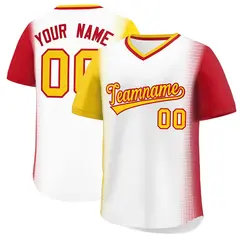 White Gold-Red Raglan Pullover Authentic Baseball Jersey
