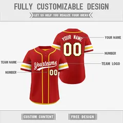White Gold Red Reversible Two-Button Baseball Jersey 3