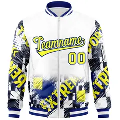 White Gold-Royal Street Graffiti Varsity Letterman Jacket 3
