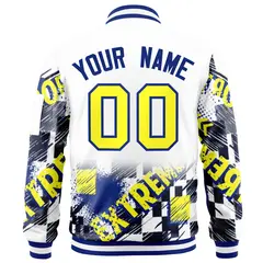White Gold-Royal Street Graffiti Varsity Letterman Jacket 4