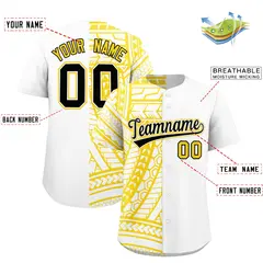 White Gold Split Tribal Pattern Baseball Jersey 2