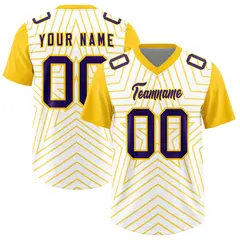 White Gold Star Pattern Raglan Authentic Football Jersey 1