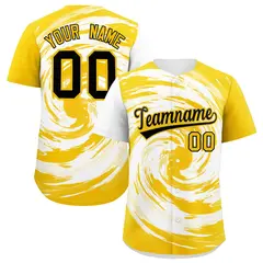 White Gold Swirl Graffiti Pattern Authentic Baseball Jersey