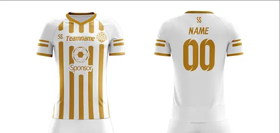 White Gold Training Sport Soccer Jersey