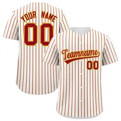 White Gold Tricolor Stripe Fashion Baseball Jersey
