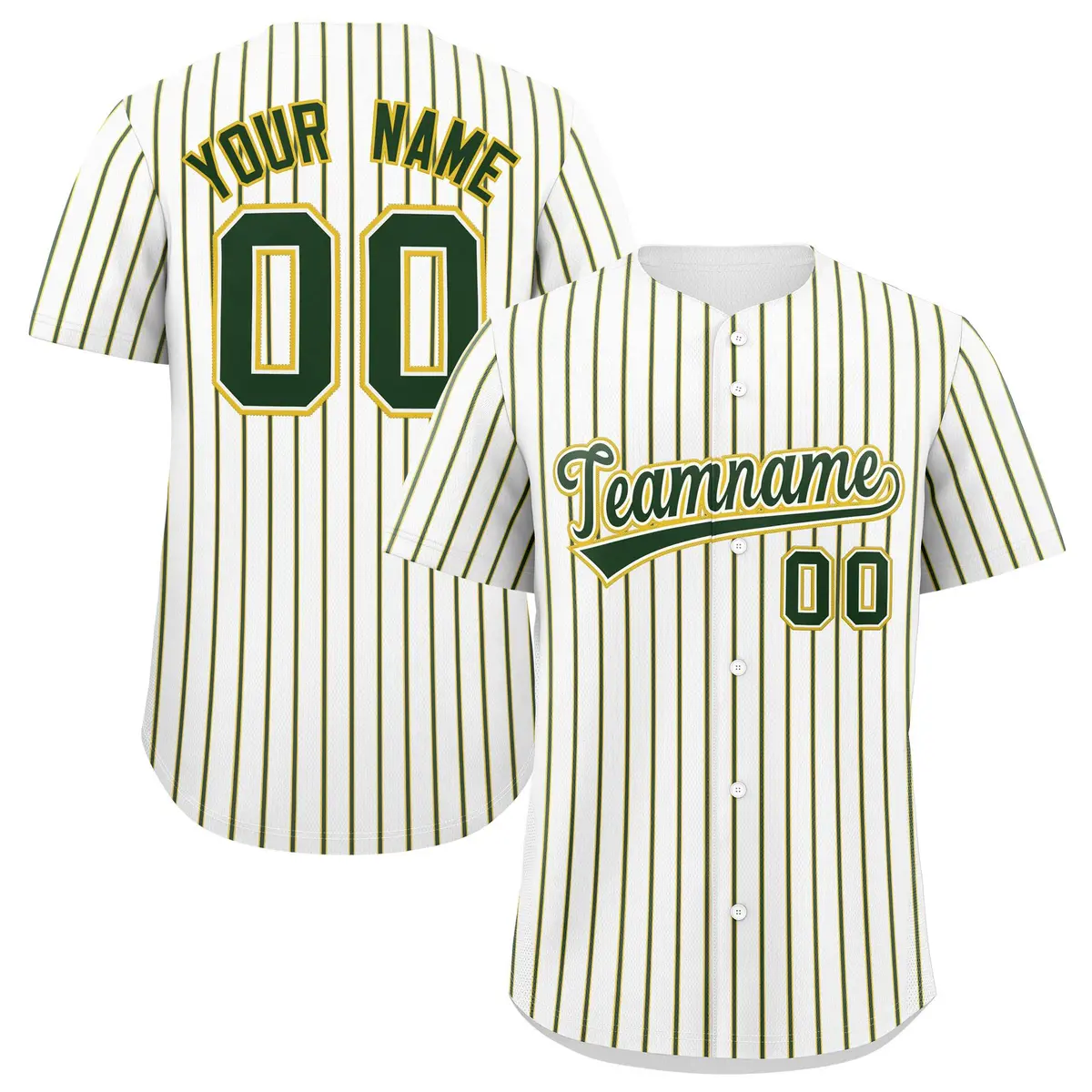 White Gold Tricolor Stripe Fashion Baseball Jersey