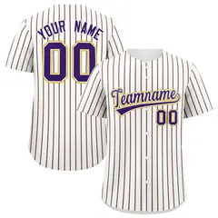 White Gold Tricolor Stripe Fashion Baseball Jersey 1
