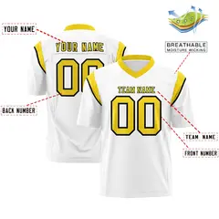 White Gold Two-Tone Shoulder Cut Flag Football Jersey 2