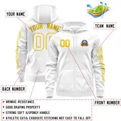 White Gold Varsity Full-Zip Letterman Classic Jacket Hoodie 4