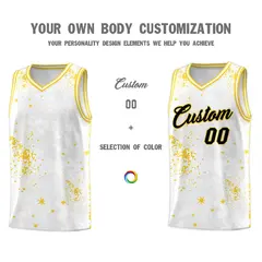 White Gold Vice Burst Graffiti Moisture-Wicking Basketball Jersey 3