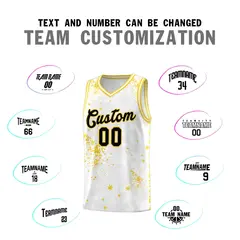 White Gold Vice Burst Graffiti Moisture-Wicking Basketball Jersey 4
