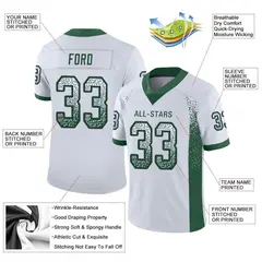 White Gotham Green-Black Drift Fashion Mesh Football Jersey 2