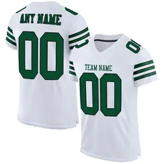 White Gotham Green-Black Mesh Football Jersey 1
