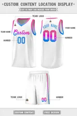 White Gradient Font Basketball Jersey 2