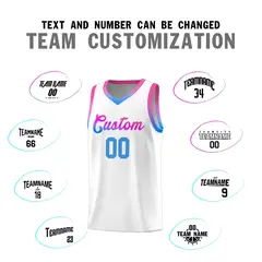White Gradient Font Basketball Jersey 3